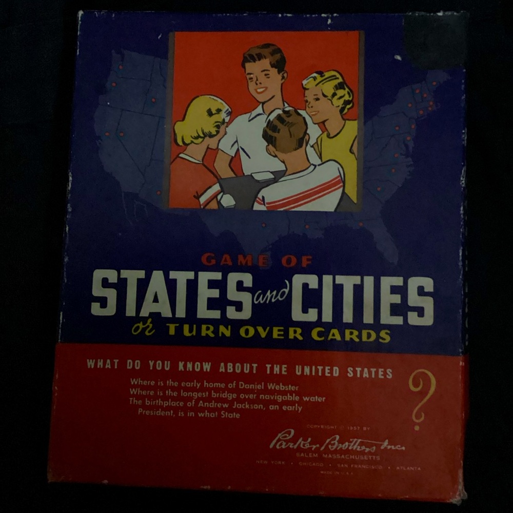 VINTAGE Game of States and Cities by - Blue and Red